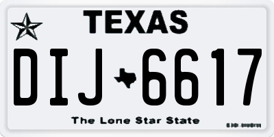 TX license plate DIJ6617