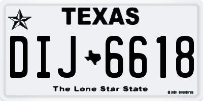 TX license plate DIJ6618