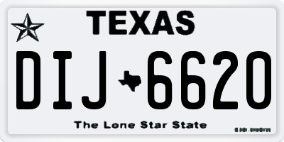 TX license plate DIJ6620