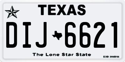 TX license plate DIJ6621