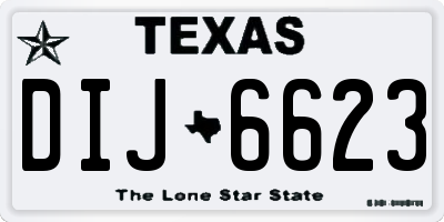 TX license plate DIJ6623