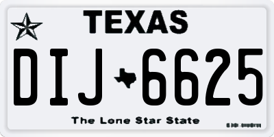 TX license plate DIJ6625