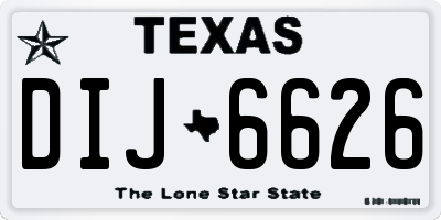 TX license plate DIJ6626