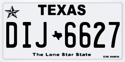 TX license plate DIJ6627