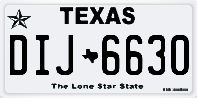 TX license plate DIJ6630