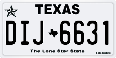 TX license plate DIJ6631