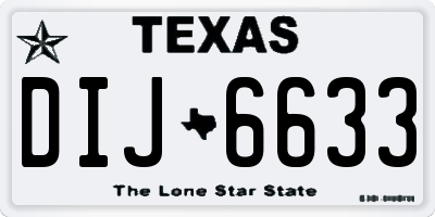 TX license plate DIJ6633