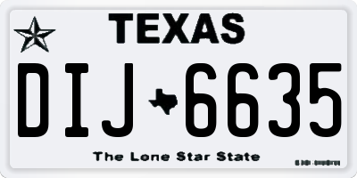 TX license plate DIJ6635