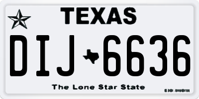 TX license plate DIJ6636