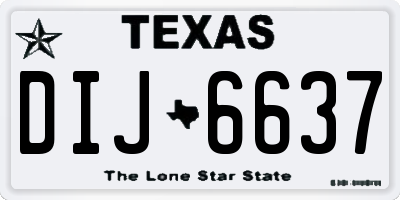 TX license plate DIJ6637