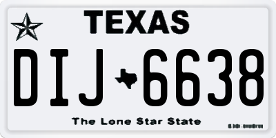 TX license plate DIJ6638