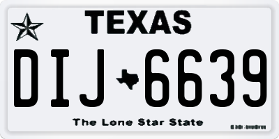 TX license plate DIJ6639
