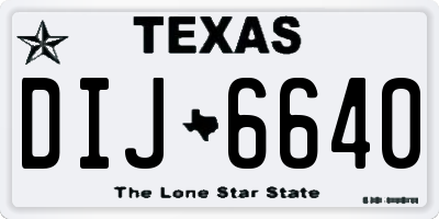TX license plate DIJ6640