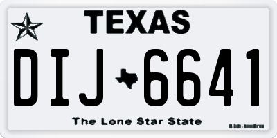 TX license plate DIJ6641
