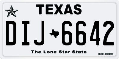 TX license plate DIJ6642