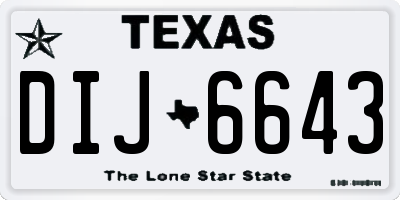 TX license plate DIJ6643