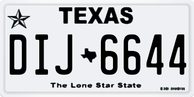 TX license plate DIJ6644
