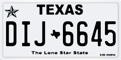 TX license plate DIJ6645
