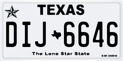 TX license plate DIJ6646