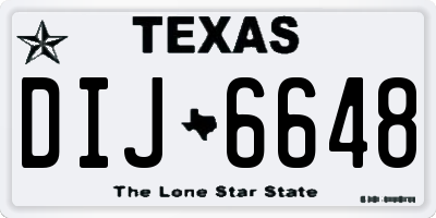 TX license plate DIJ6648