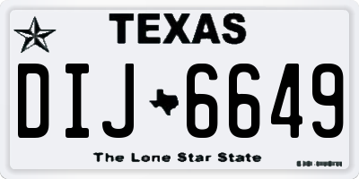 TX license plate DIJ6649