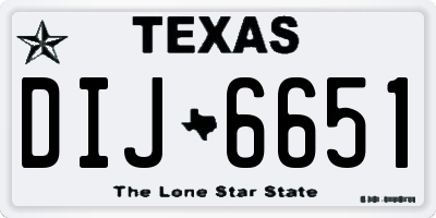 TX license plate DIJ6651