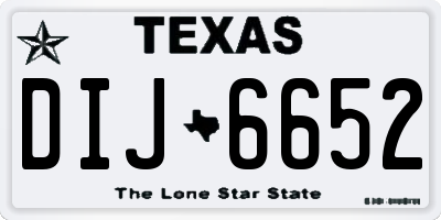 TX license plate DIJ6652