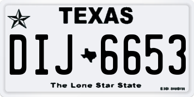 TX license plate DIJ6653