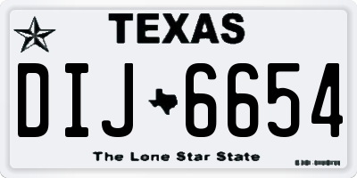 TX license plate DIJ6654