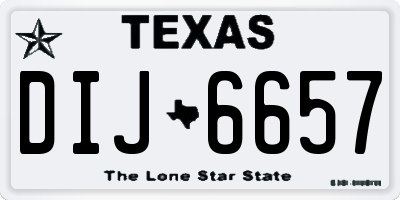 TX license plate DIJ6657