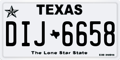 TX license plate DIJ6658
