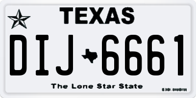 TX license plate DIJ6661
