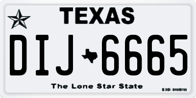 TX license plate DIJ6665