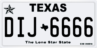 TX license plate DIJ6666