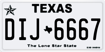 TX license plate DIJ6667