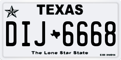 TX license plate DIJ6668