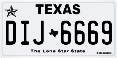 TX license plate DIJ6669