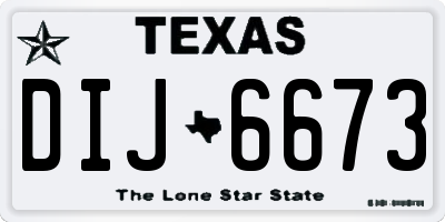TX license plate DIJ6673