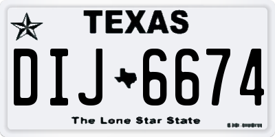 TX license plate DIJ6674