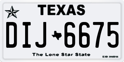 TX license plate DIJ6675