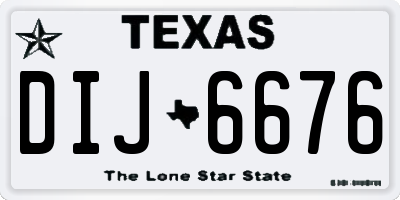 TX license plate DIJ6676