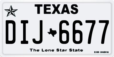 TX license plate DIJ6677