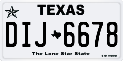 TX license plate DIJ6678