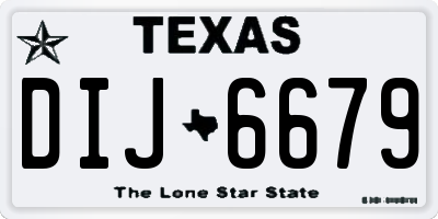 TX license plate DIJ6679