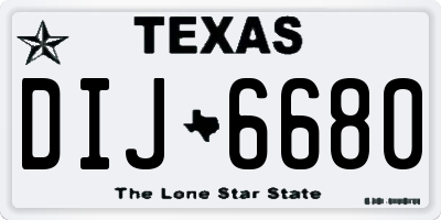 TX license plate DIJ6680