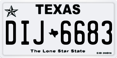 TX license plate DIJ6683
