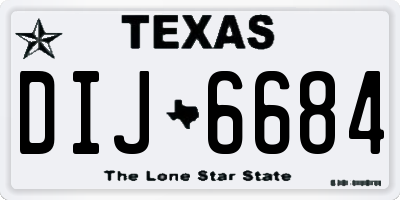 TX license plate DIJ6684