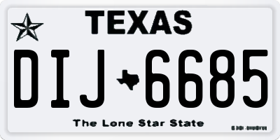 TX license plate DIJ6685