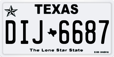 TX license plate DIJ6687
