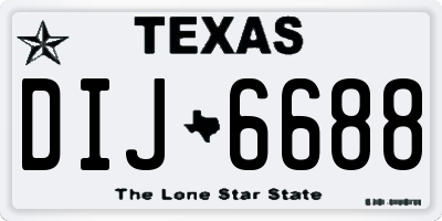 TX license plate DIJ6688